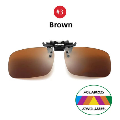 Classic Square Flip Up Clip On Sunglasses Men Polarized Night Vision Driving UV400 Women Photochromic Sun Glasses Clips