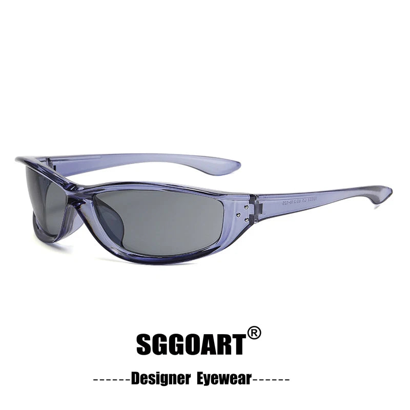 Rivets Y2K Sports Punk Sunglasses Women Designer Rectangle Goggle Men Luxury Sun Glasses UV400 Driving Cycling Fashion Eyewear