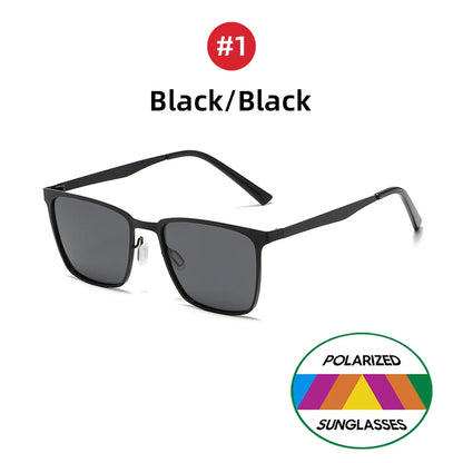 Men’s Retro Rectangular Polarized Sunglasses VIVIBEE, Matte Black UV400 Eyewear, Women Stylish Outdoor Driving Glasses