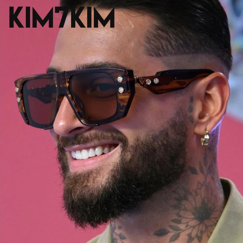 Steampunk Square Polarized Sunglasses Men Big 2026 Luxury Brand Punk UV400 Driving Sun Glasses Fashion Eyewear For Male Shades