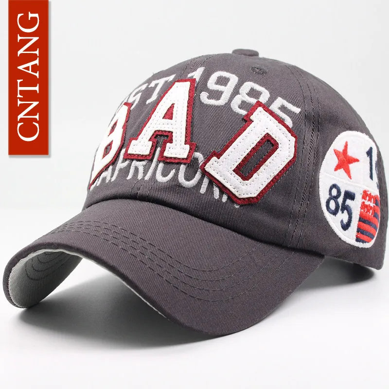Czapka baseballowa z haftem wielkimi literami – męska letnia czapka codzienna, damska modna czapka typu snapback z bawełny, czapka z daszkiem w stylu hip-hopowym, jesienna czapka z regulowanym paskiem