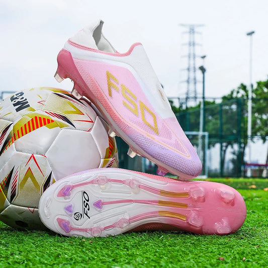 New Men Football Boots Non-Slip Outdoor Sneakers Match Grass Cleats High-quality Soccer Shoes Futsal Hot-selling High-top Light