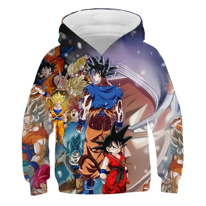 2025 Autumn Cool Dragon Ball Z Kids Boys Sweatshirts Children Casual Boy Hoodies Pullover Anime Dragon Ball Hoodie Hooded Coats