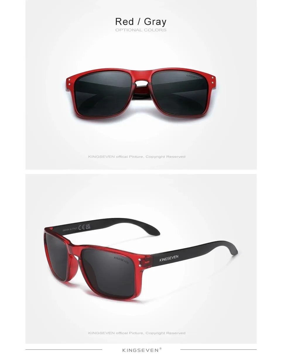 KINGSEVEN Rectangle Retro TR90 Polarized Sunglasses Women Men Cycling UV400 Climbing Glasses Anti-glare Outdoor Sports Eyewear