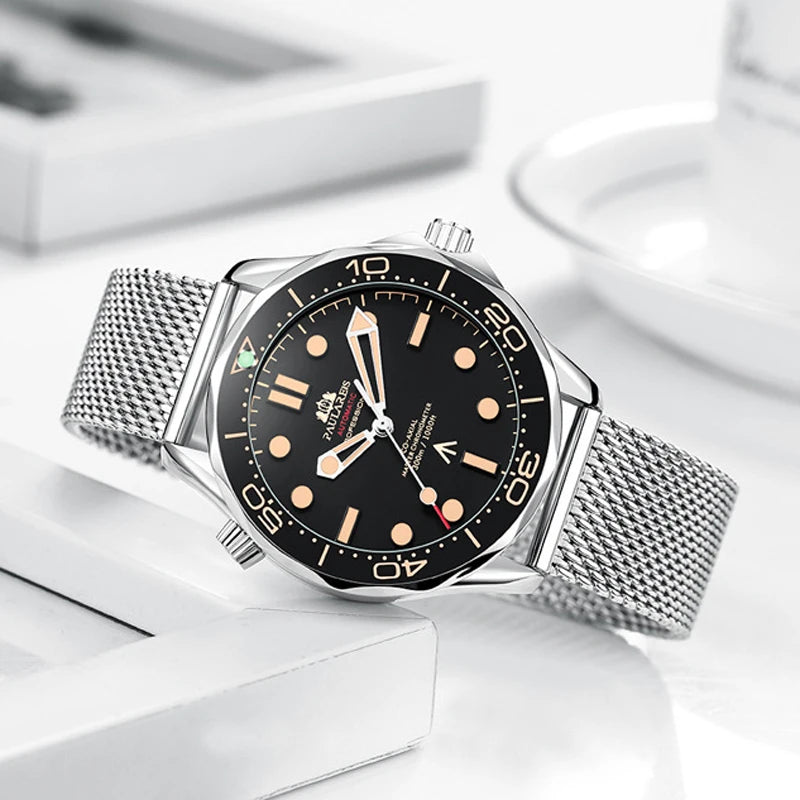 Classic Business Watch for Men Automatic Mechanical Watches Top Brand Luxury Stainless Steel Belt Mens Wristwatch Relogio Reloj