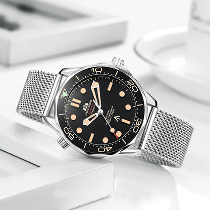 Classic Business Watch for Men Automatic Mechanical Watches Top Brand Luxury Stainless Steel Belt Mens Wristwatch Relogio Reloj