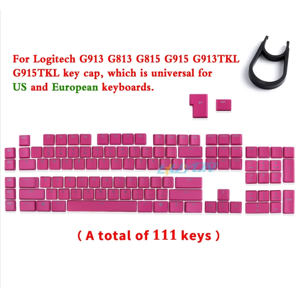 Tecla texturada antiderrapante transparente retroiluminada G915 913 TKL G815 G813, compatível com teclado mecânico Logitech