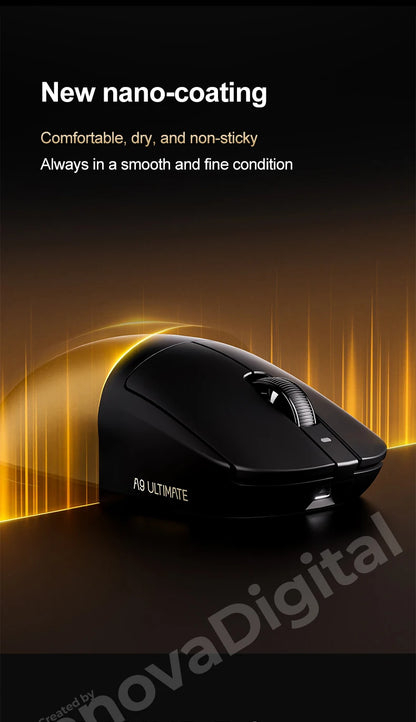 „ATK Dragonfly A9 Ultimate“ belaidė žaidimų pelė, „PAW3950 Ultra 8 kHz“ ergonomiška lengva žaidimų pelė, skirta FPS, e. sportui ir „CSGO“