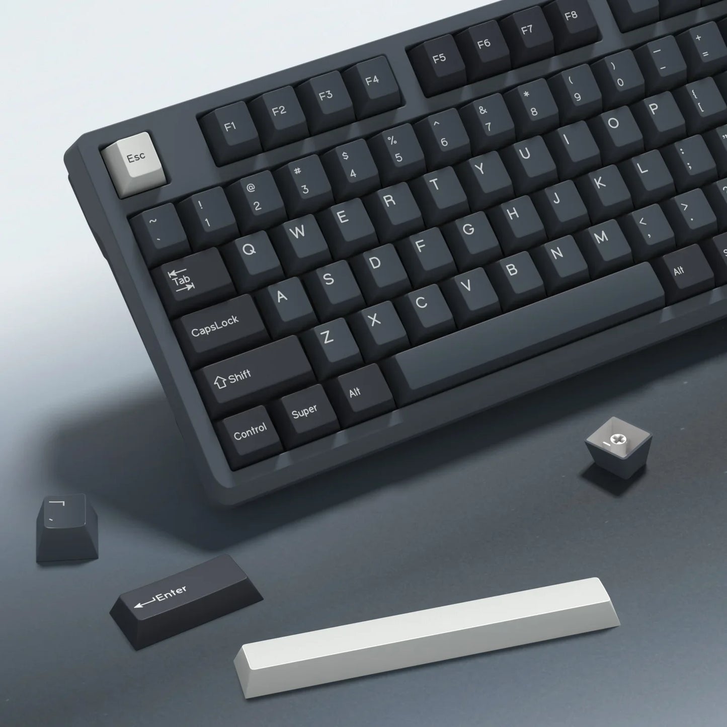 KBDiy 174 Teclas/Conjunto PBT GMK Apollo Keycap Double Shot Minimalista ISO Perfil Cherry para Teclado Mecânico Gaming Keycaps para MX