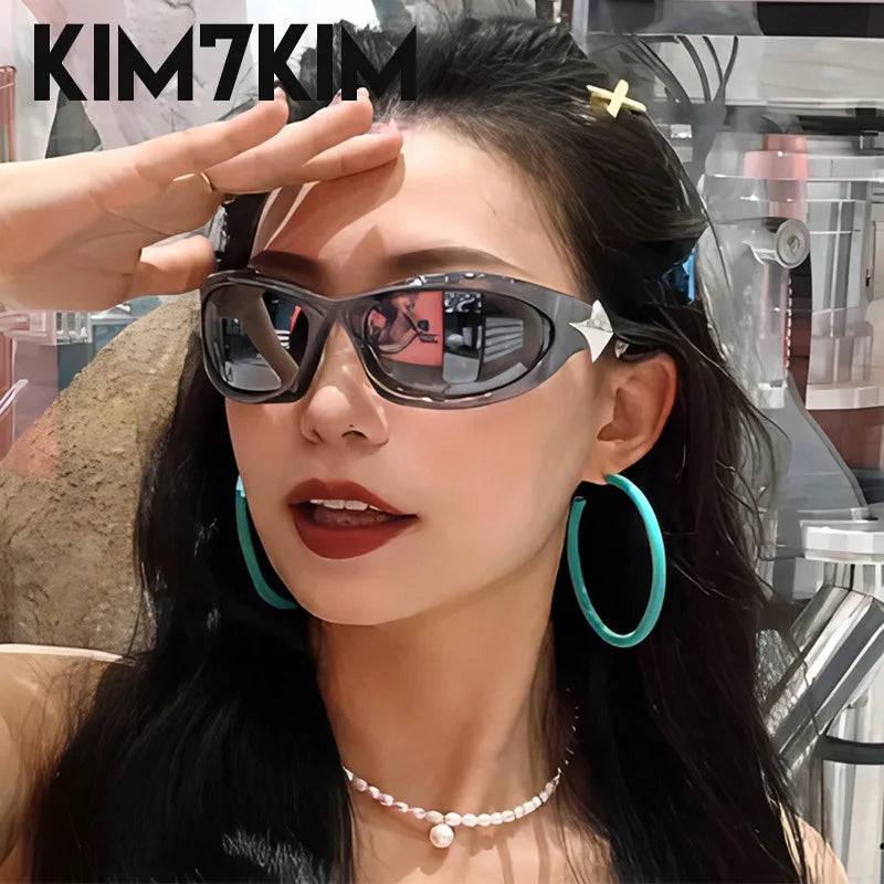 Steampunk Y2k Sport Sunglasses Women 2026 Luxury Men Sun glasses For Female 2000's Futuristic Goggles Eyewear Accessories Lenses