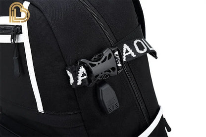 Yule Trooper F-Fortnited Battle Royale Backpack with USB Charging Anime Figures Study Stationery Compartment Students Mochila