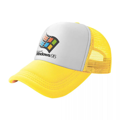 Șepci de baseball unisex „Windows 95 Geeks Nerd Mesh” – șepci de soare la modă, șepci ajustabile cu închidere tip snapback, șepci de pescuit – vânzare en gros – șepci Trucker noi