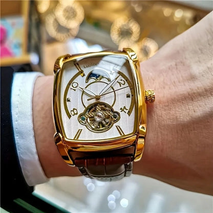 [Luxe mechanisch tourbillonhorloge] Lichtgewicht luxe mechanisch tourbillonhorloge voor heren – Volledig automatisch topmodel in trendy ‘skelet’-stijl, ideaal voor een zakelijke outfit of