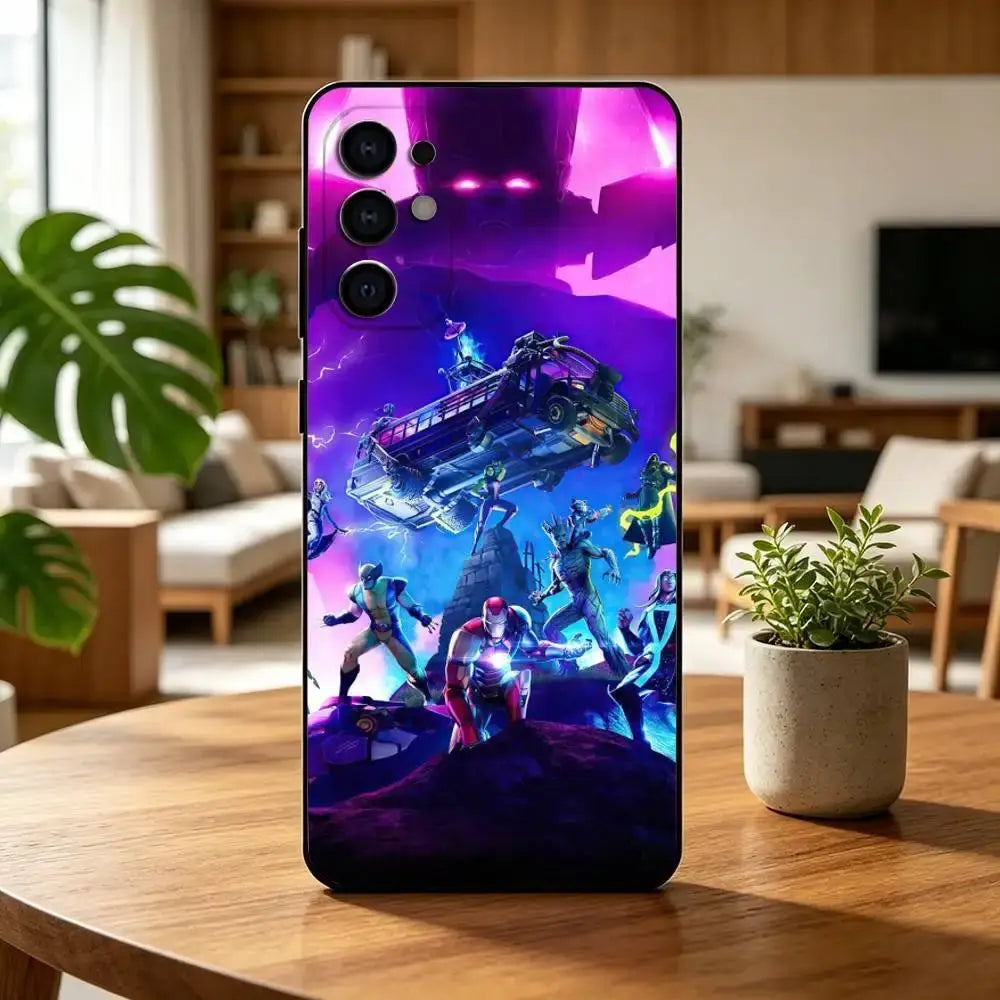 F-Fortnites-PC Game Phone Case For Samsung S25, S24, S21, S22, S23, S30, Ultra, S20, Plus, Fe, Lite, Note, 10, Black Cover