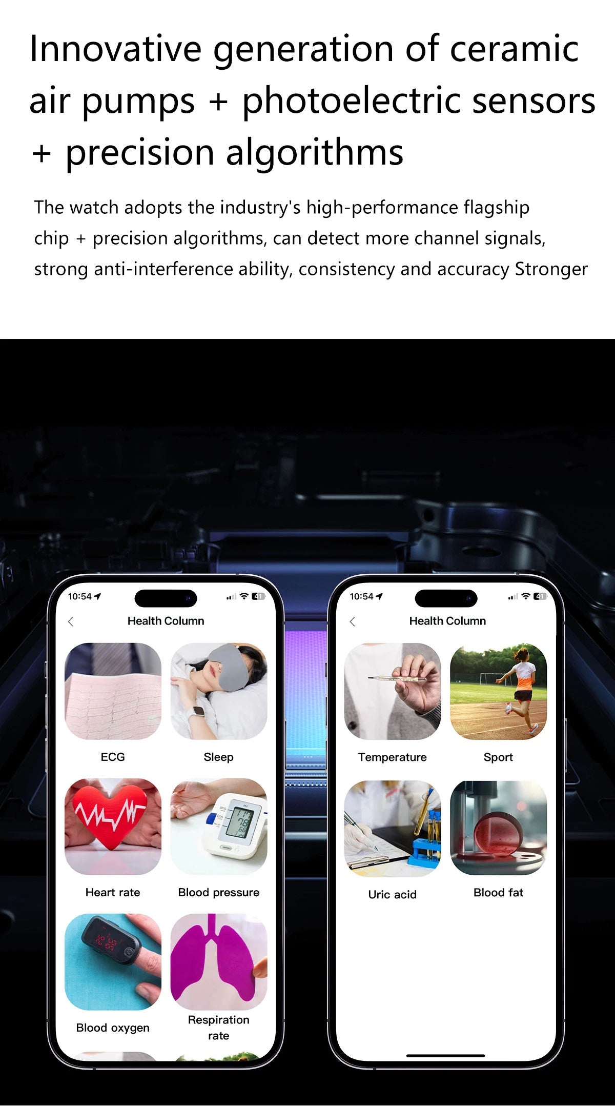 2026New Blood Pressure Air Pump Airbag Accurate Measure Smart Watch Men Micro Physical Examination Health ECG Smartwatch NFC BOX