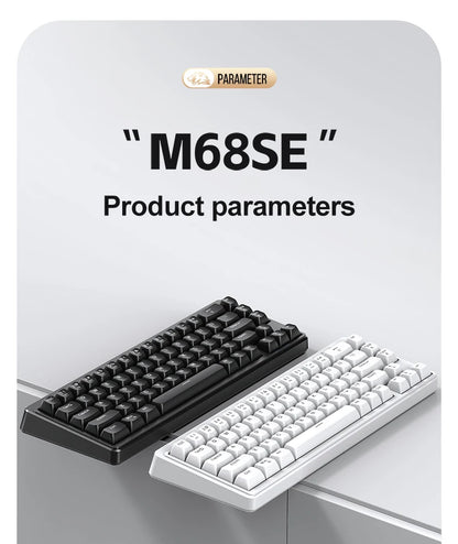 FREEWOLF M68SE Teclado Mini com Fio de 68 Teclas, Retroiluminação RGB, Type-C, Layout 68%, Compacto para Gaming, Escritório, PC e Portátil