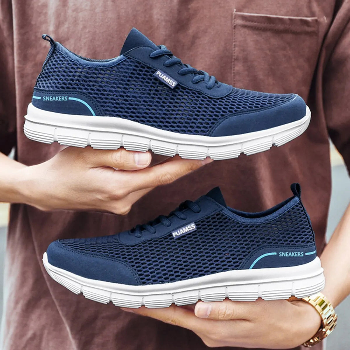 Men's Sneakers Summer Mesh Running Shoes Lightweight and Breathable Sneakers for Men