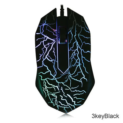 2400 DPI laidinė USB žaidimų pelė su RGB LED apšvietimu, ergonomiška kompiuterio pelė, skirta asmeniniams kompiuteriams, nešiojamiesiems kompiuteriams ir „MacBook“, profesionali 6 mygtukų optinė žaidimų pelė