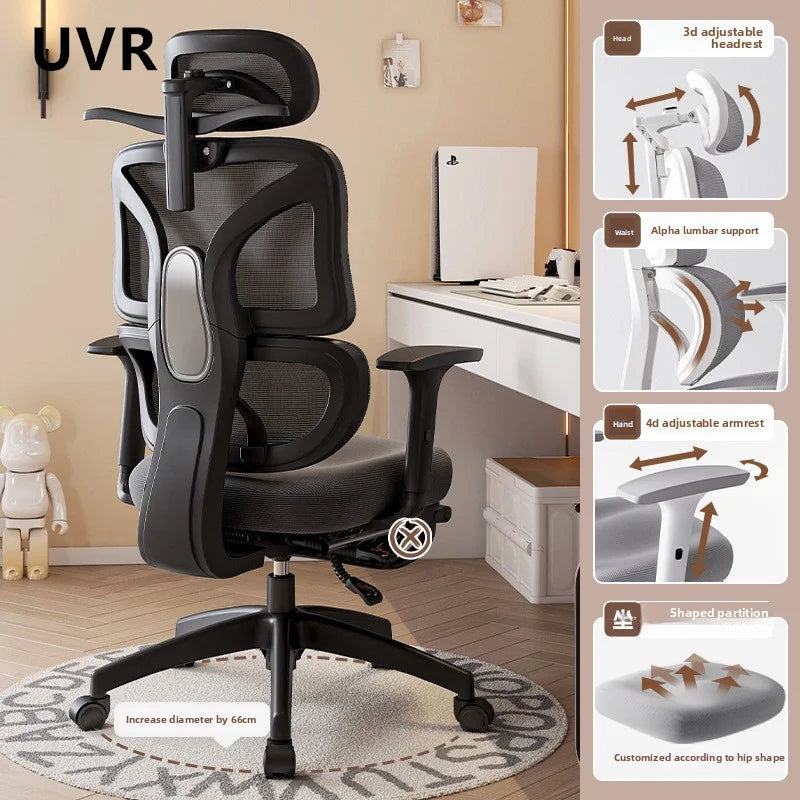 UVR Gaming Computer Chair Lift Adjustable Boss Backrest Stool Ergonomic Design Armchair Sponge Cushion Mesh Office Chair