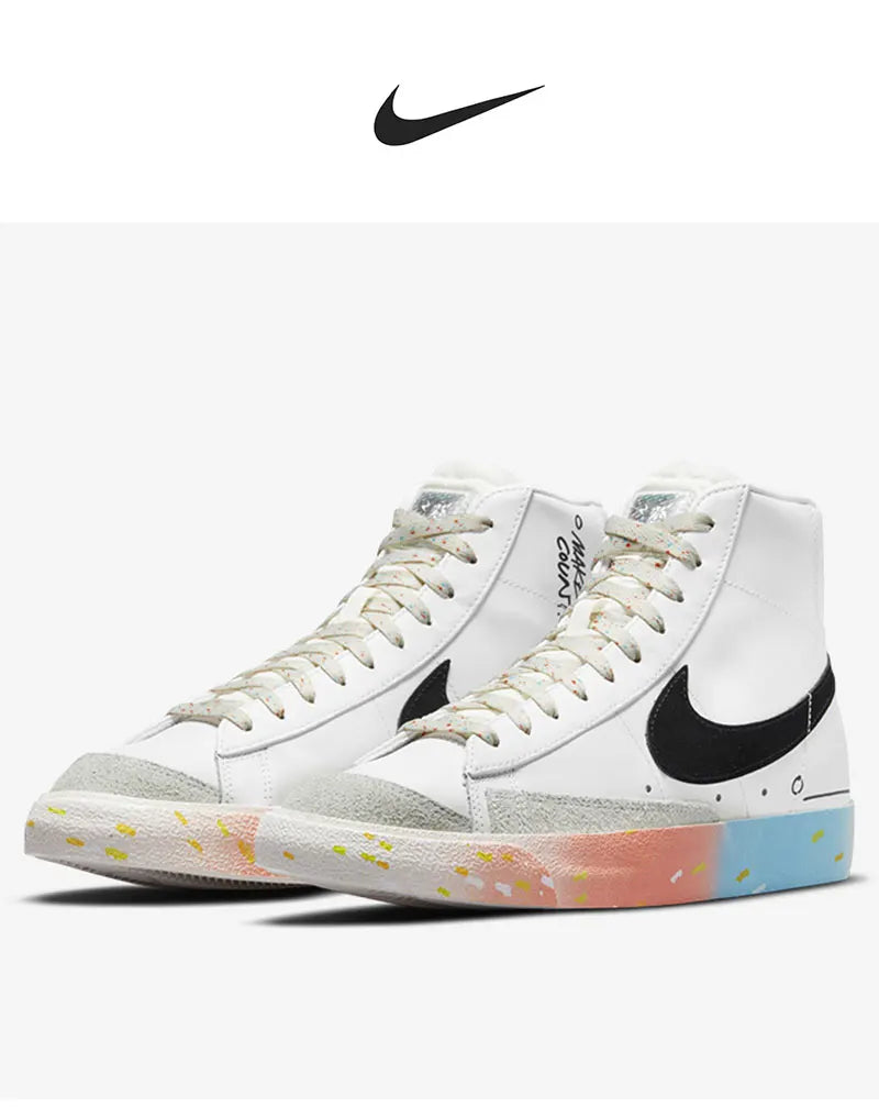 Оригинални сезонни унисекс кецове Nike Blazer Mid High-Top за ежедневно носене DJ4278-101