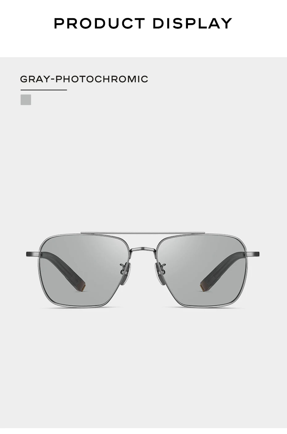 CAPONI Polarized Men Sunglasses Seiko Pure Titanium Photochromic Outdoor Driving Shades UV400 Original Brand Sun Glasses BS50004