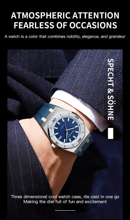 New Luxury Specht & Söhne Automatic Mechanical Watches Japan 8215 Movt Stainless Steel Watch Sapphire Crystal Waterproof 40MM