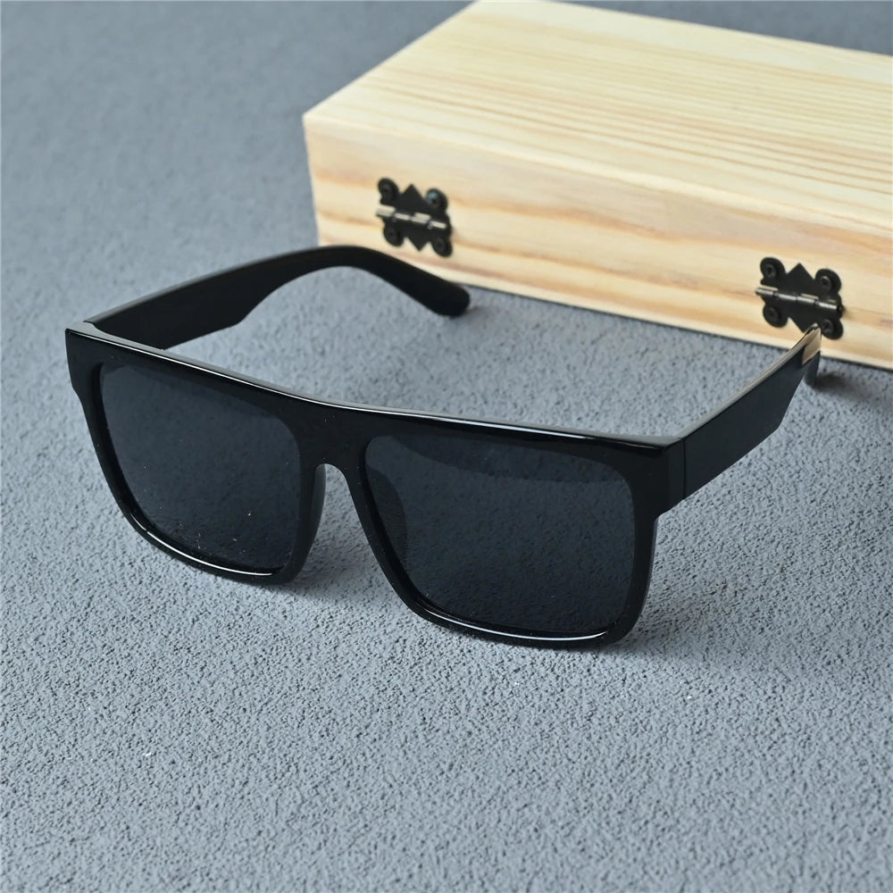 Vazrobe 165mm Oversized Black Polarized Sunglasses Men Large Huge Sun Glasses for Male Flat Top Steampunk Big Large Face