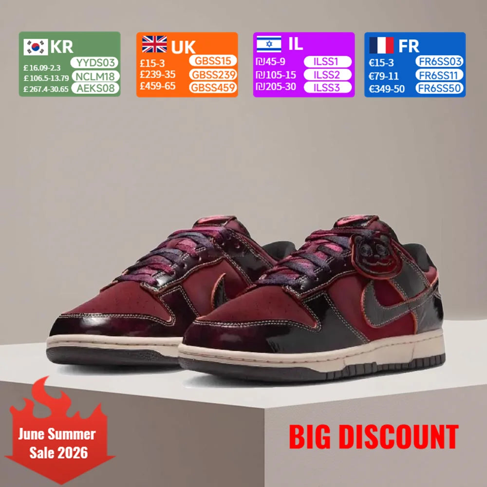 Nike Dunk Low bordó, csúszásgátló, strapabíró, retro, alacsony szárú cipő, uniszex stílus, HQ1965-600