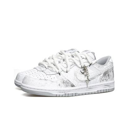 Sneakers personalizzate Nike Dunk Low "Wao" Edizione speciale con sacchetto regalo, stile High Street, decostruite, dipinte a mano con sfumature orientali, da uomo