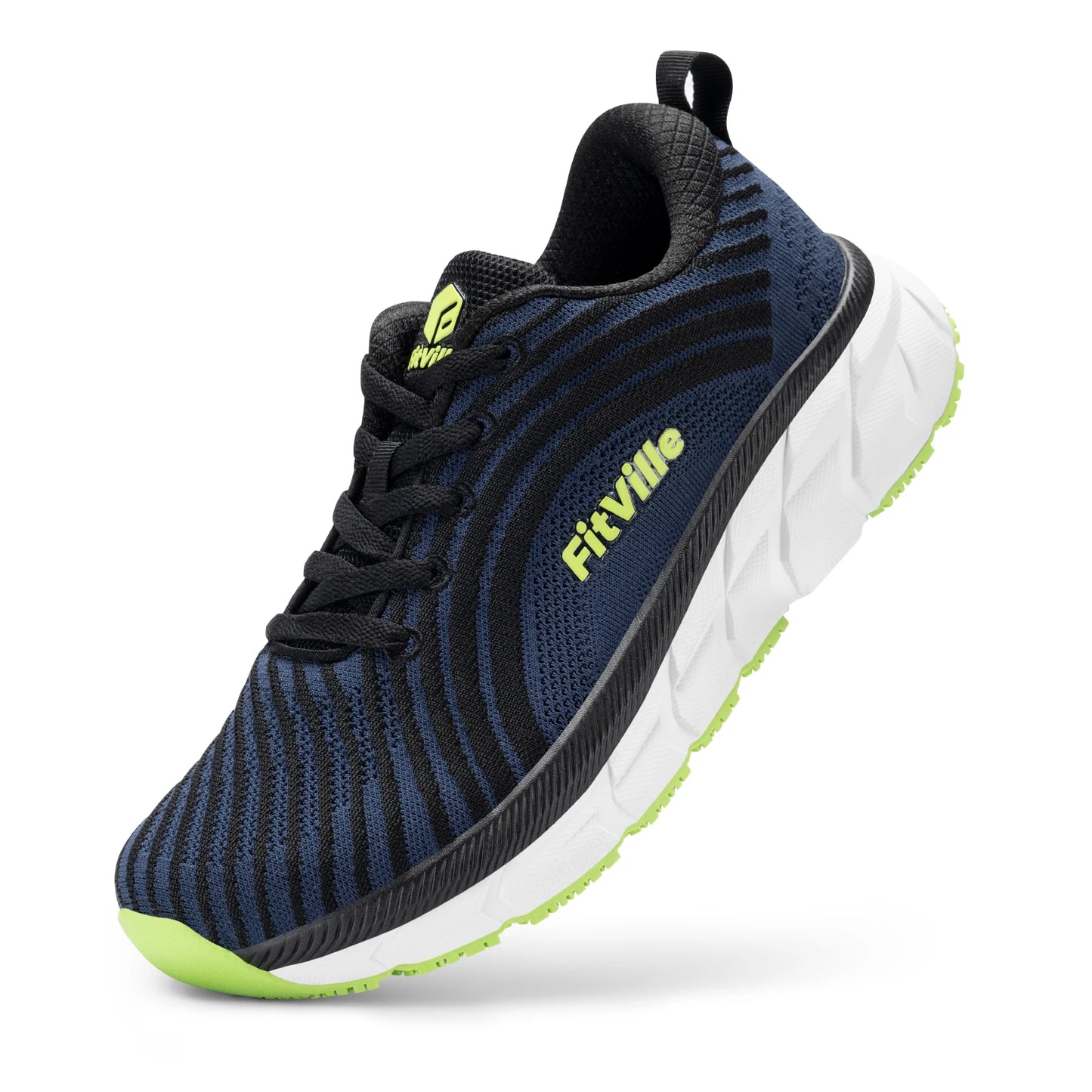 FitVille-schoenen met brede teenruimte voor heren, goed gedempte extra brede schoenen, antislip, breed, lichtgewicht en ademend, voor hardlopen