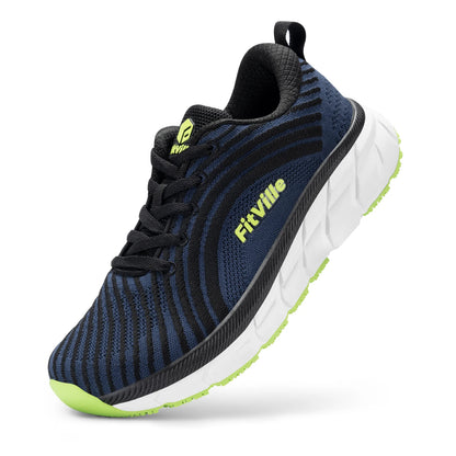 FitVille-schoenen met brede teenruimte voor heren, goed gedempte extra brede schoenen, antislip, breed, lichtgewicht en ademend, voor hardlopen