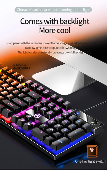 YINDIAO K500 Wired  Keyboard Gaming  Laptop Desktops PC Computer Office Accessories Low Profile Gamer Keyboards With Numpad