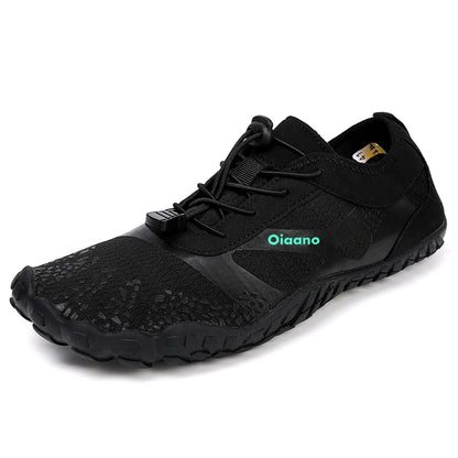 Oiaano wide toe man barefoot black shoes, woman sports sneaker unisex water booties, male aqua beach soft sole light breathable