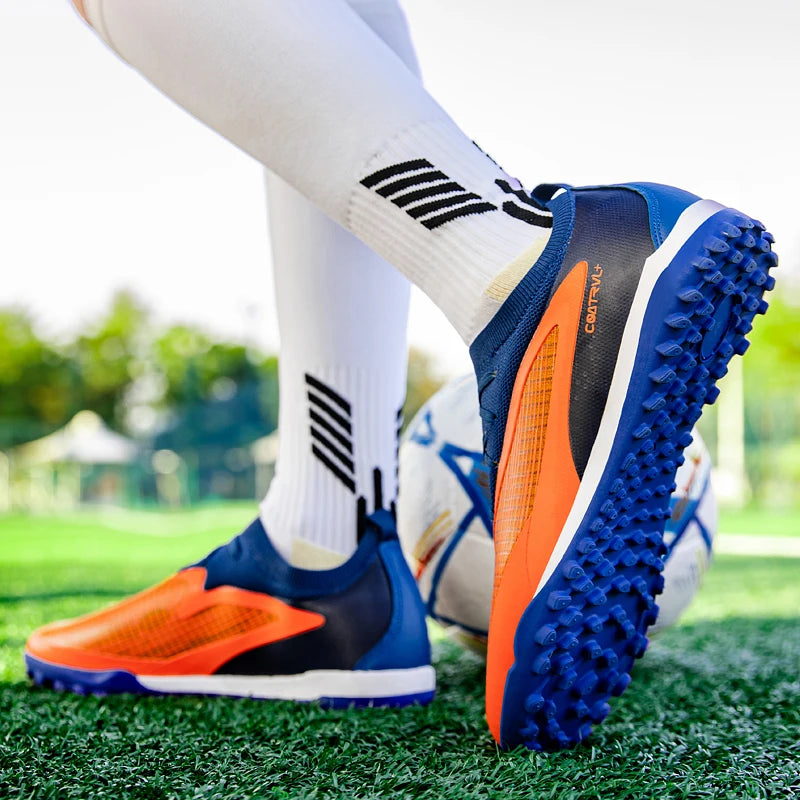 Men New TF Football Boots Sneakers Society Field Resistant Adult Breathable Male Soccer Shoes Training Top Quality Studded