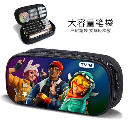 Fortnite new style elementary school student personalized pencil case game peripheral cartoon large capacity stationery bag gift