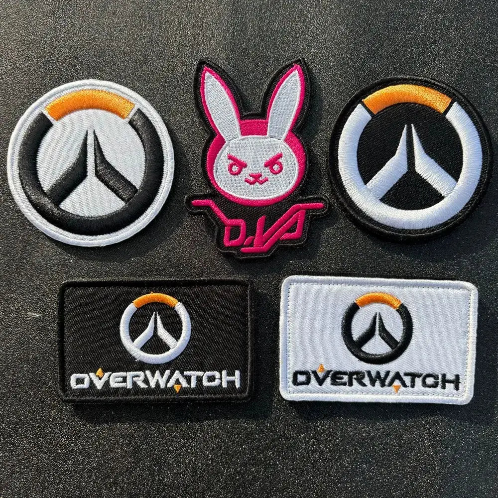 Parche de brazalete anime Overwatch DVA para cosplay, mochila y ropa, parches decorativos adhesivos
