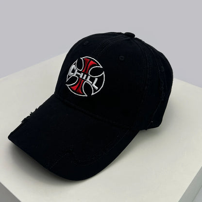Unisex καπέλα μπέιζμπολ με κεντημένο σταυρό σε στυλ «Broken Style» και σχέδιο «Bull's-eye», αντηλιακά, προσωπικά, ευέλικτα καπέλα με γείσο, μόδα δρόμου, χιπ χοπ