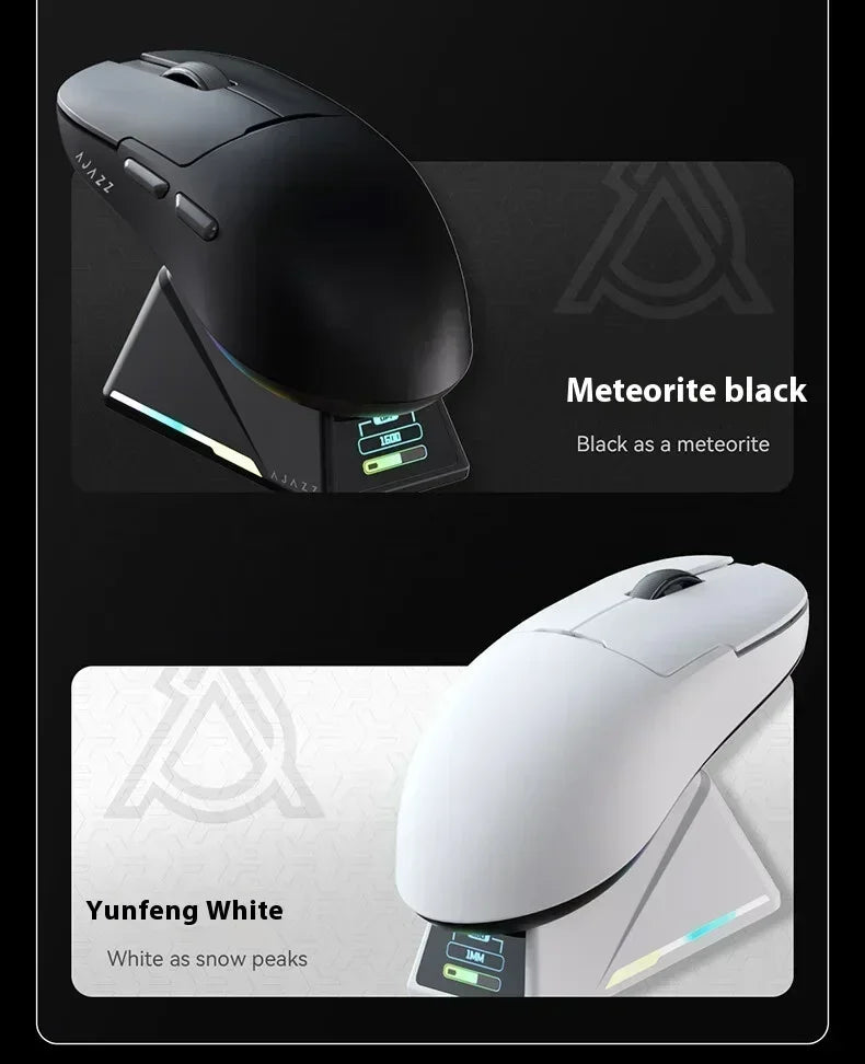 AJAZZ AJ159 APEX Wireless Gaming Mouse, Tri-Mode 8K Gaming Mouse with PAW3950 Sensor, Ultra-Lightweight Low Latency Rechargeable Gaming Mouse with Charging Dock