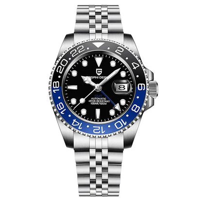 Man Watch PAGANI DESIGN GMT Men Mechanical WristWatch Luxury Sapphire Glass Waterproof 40mm Automatic Watch for Men Reloj Hombre