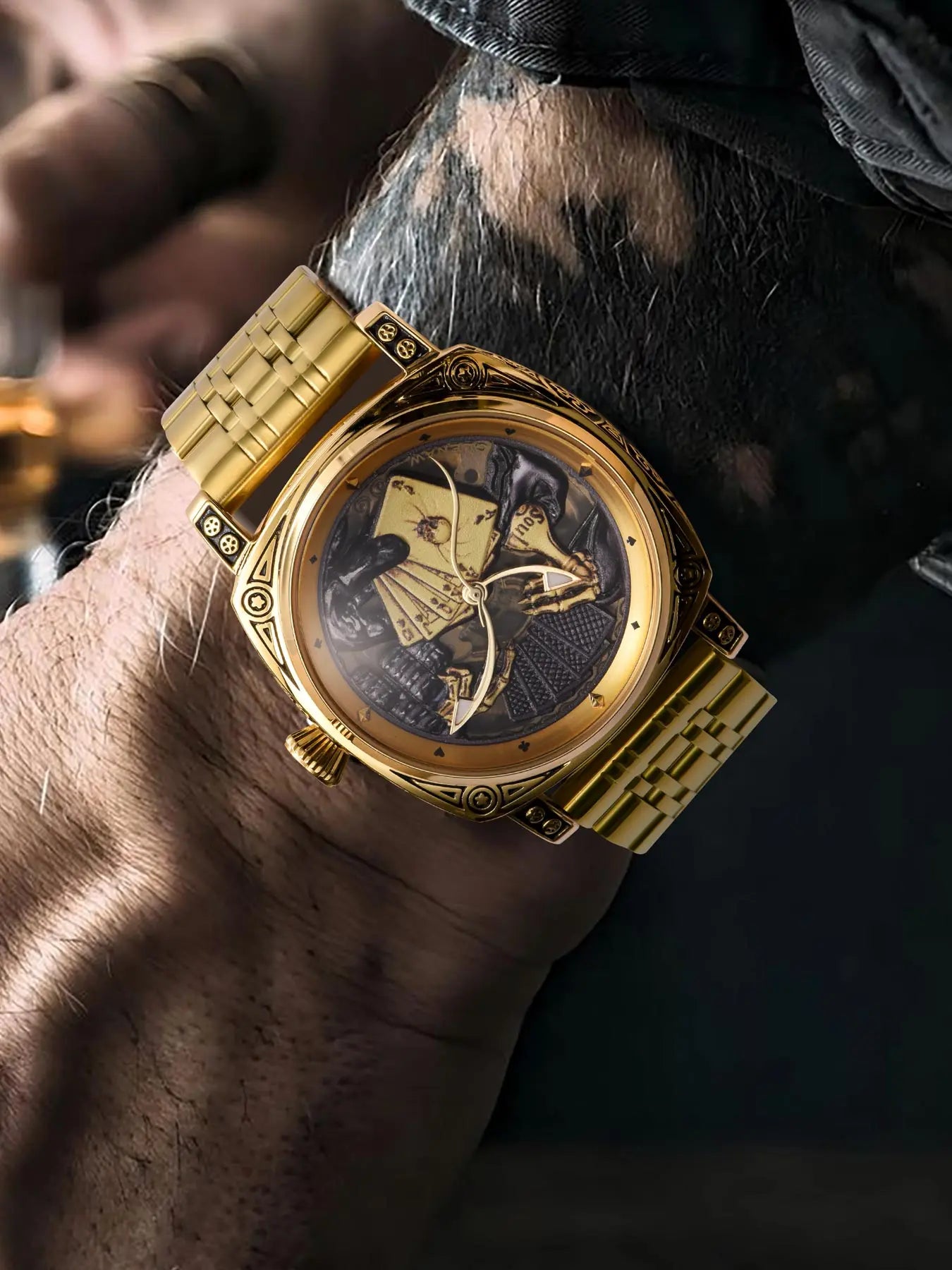 Glenaw Poker Series Top Brand Luxury Fashion Personalized Fully Automatic Mechanical Gold Watch Men's Waterproof Watch