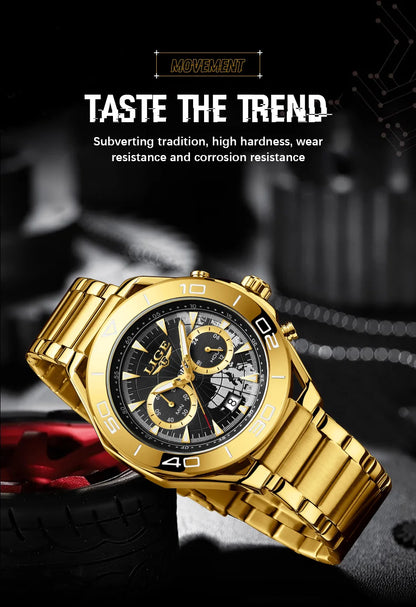 LIGE Top Brand Luxury Mens Watches Casual Business Watch Men Fashion Waterproof Military Men's Quartz Wristwatch Montre Homme