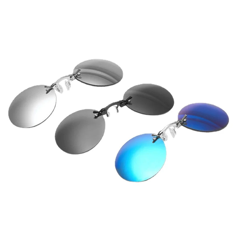 New Round Rimless Sunglasses Men Matrix Morpheus Men's Classic Clamp Nose Glasses  Mini Frameless Brand Design Glasses UV400