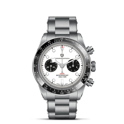 PAGANI DESIGN ‘Panda’ Men’s Watch – Luxury quartz chronograph, water-resistant, sapphire crystal with anti-reflective coating, luminescent sports watch