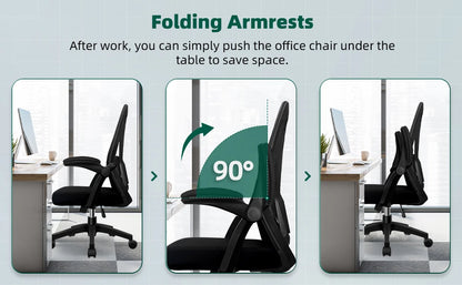 Daccormax Ergonomic Office Chair, Adjustable Lumbar Support, Swivel Heavy-Duty Rolling, Padded Armrests, Multi-Tilt for Relax.