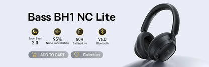 Auscultadores Over-Ear Sem Fios Bluetooth 5.3 Baseus – Driver HiFi de 40mm, Headset Dobrável com 70H de Autonomia e Áudio Espacial