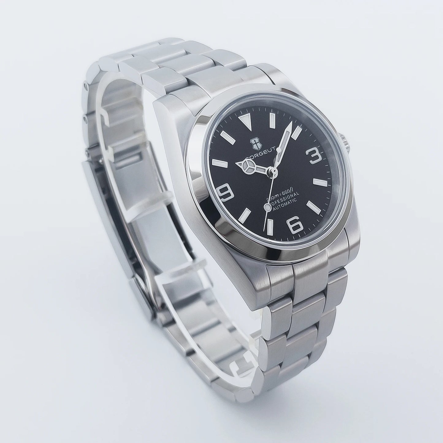 36/39mm Corgeut Luxury NH35 Miyota8215 Automatic Mechanical Wristwatches Numbers Men Watch Sapphire Crystal 10bars Reloj Hombre