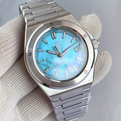 Tandorio 200M Diving 40mm Black White Shell Dial Lume NH35Automatic Men Watch Sapphire Glass Stainless Steel Bracelet 2025