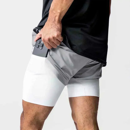 Anime Demon Slayer Gym Shorts Man Quick Dry Pants Double-layer 2 in 1 Shorts Y2k Sportswear Summer 2026 Breathable Streetwear