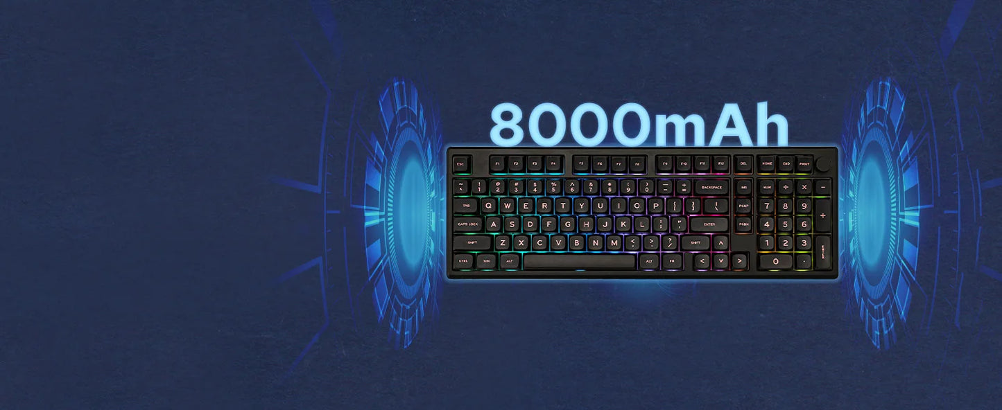 EPOMAKER Galaxy100 QMK/VIA 1800 ANSI Layout Aluminum Gasket Wired/BT5.0/2.4Ghz Mechanical Gaming Keyboard with 8000mAh Battery