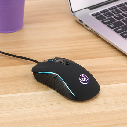 Mouse da gaming ottico professionale di fascia alta con retroilluminazione LED a 7 colori vivaci, design ergonomico e 3200 DPI per gamer LOL e CS
